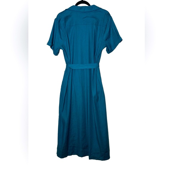Elegant Blue Midi Shirt Dress - Picture 7 of 14